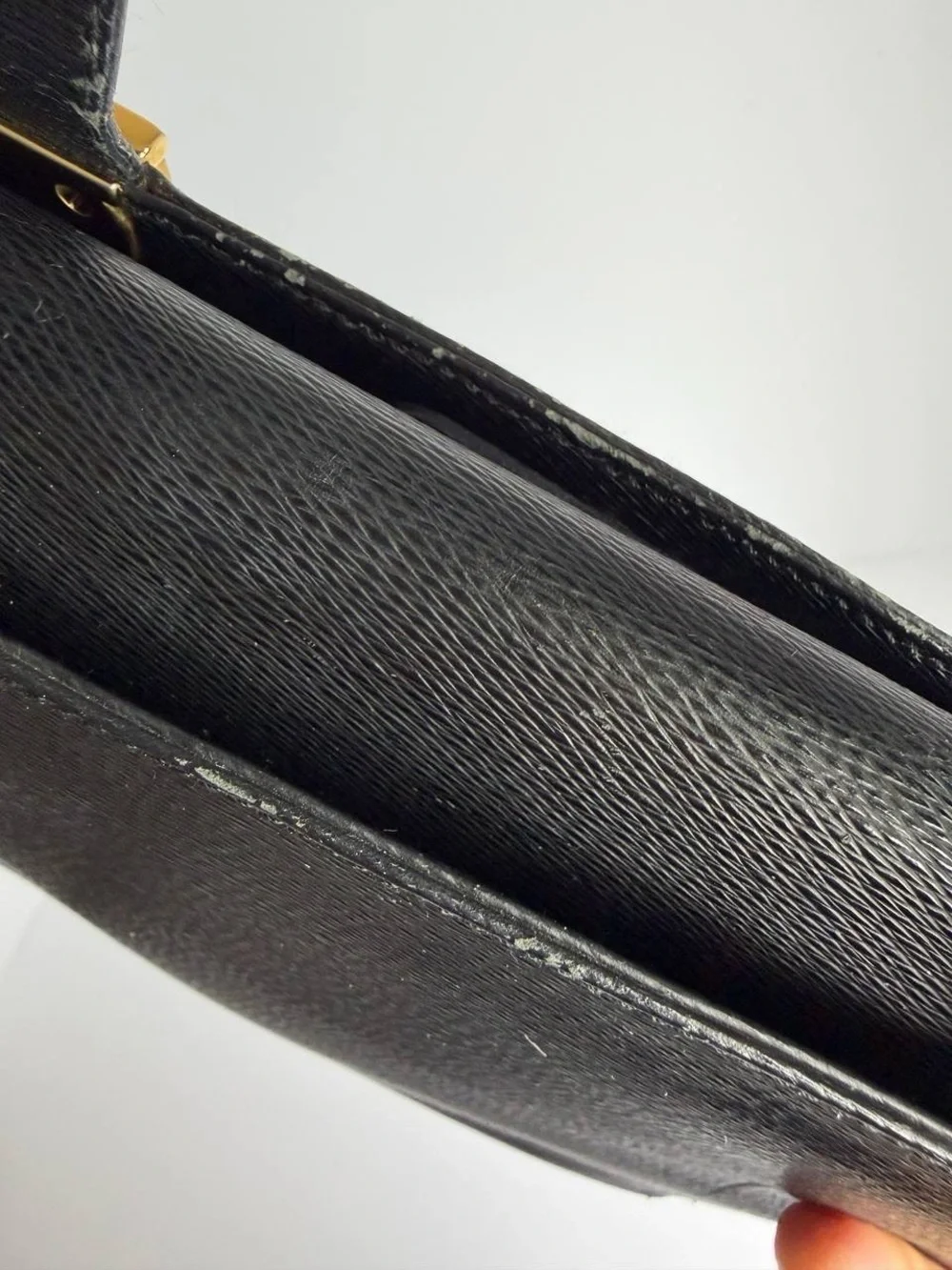 Salvatore Ferragamo Structured Black Leather Handbag